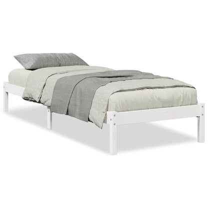 Letto Extra Lungo senza Materasso Bianco 90x210 cm in Pino | homemem39