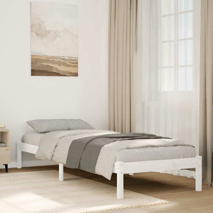 Letto Extra Lungo senza Materasso Bianco 90x210 cm in Pino | homemem39