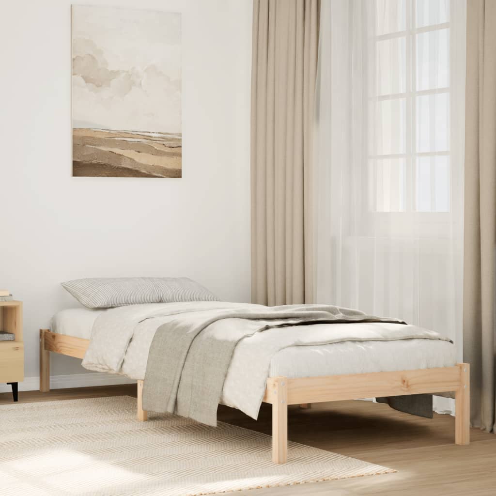 Letto Extra Lungo senza Materasso 100x210 cm in Legno di Pino | homemem39