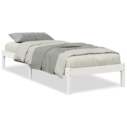 Letto Extra Lungo senza Materasso Bianco 100x210 cm in Pino | homemem39
