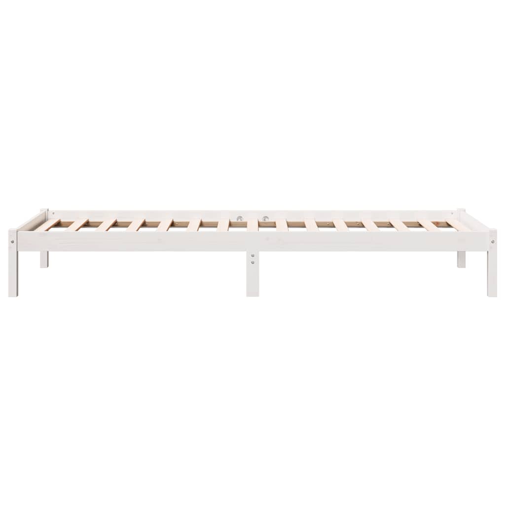 Letto Extra Lungo senza Materasso Bianco 100x210 cm in Pino
