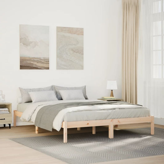 Letto Extra Lungo senza Materasso 140x210 cm in Legno di Pino - homemem39