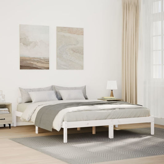 Letto Extra Lungo senza Materasso 160x210 cm in Legno di Pino - homemem39