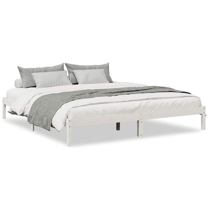 Letto Extra Lungo senza Materasso Bianco 200x210 cm in Pino