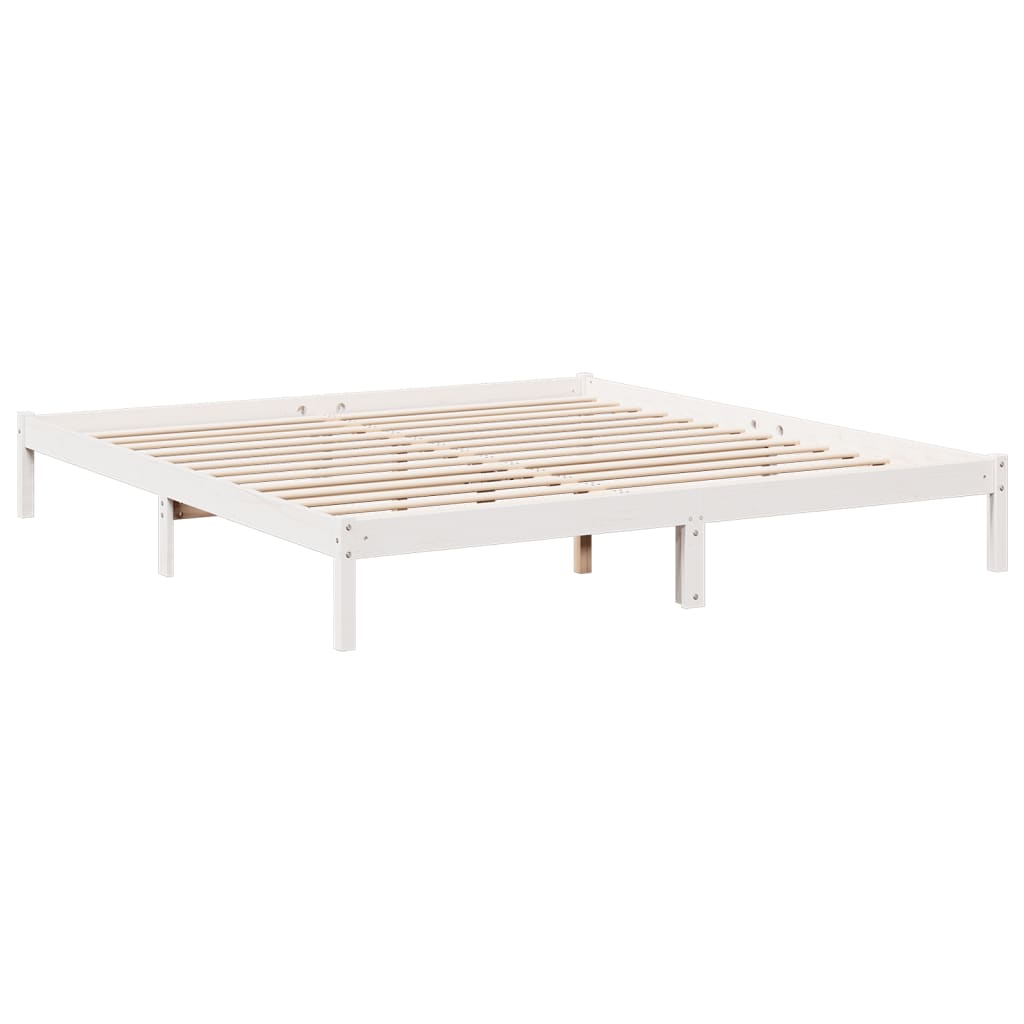 Letto Extra Lungo senza Materasso Bianco 200x210 cm in Pino