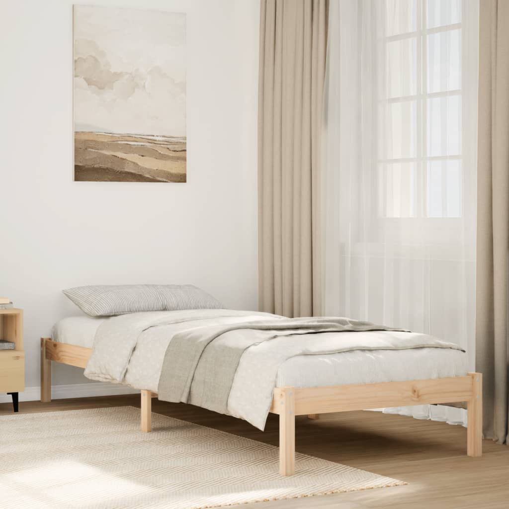 Letto Extra Lungo senza Materasso 80x220 cm in Legno di Pino - homemem39