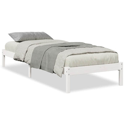 Letto Extra Lungo senza Materasso Bianco 80x220 cm in Pino