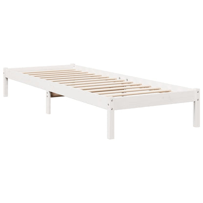 Letto Extra Lungo senza Materasso Bianco 80x220 cm in Pino | homemem39