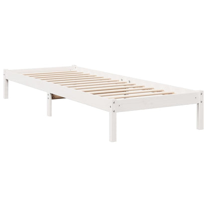 Letto Extra Lungo senza Materasso Bianco 80x220 cm in Pino - homemem39