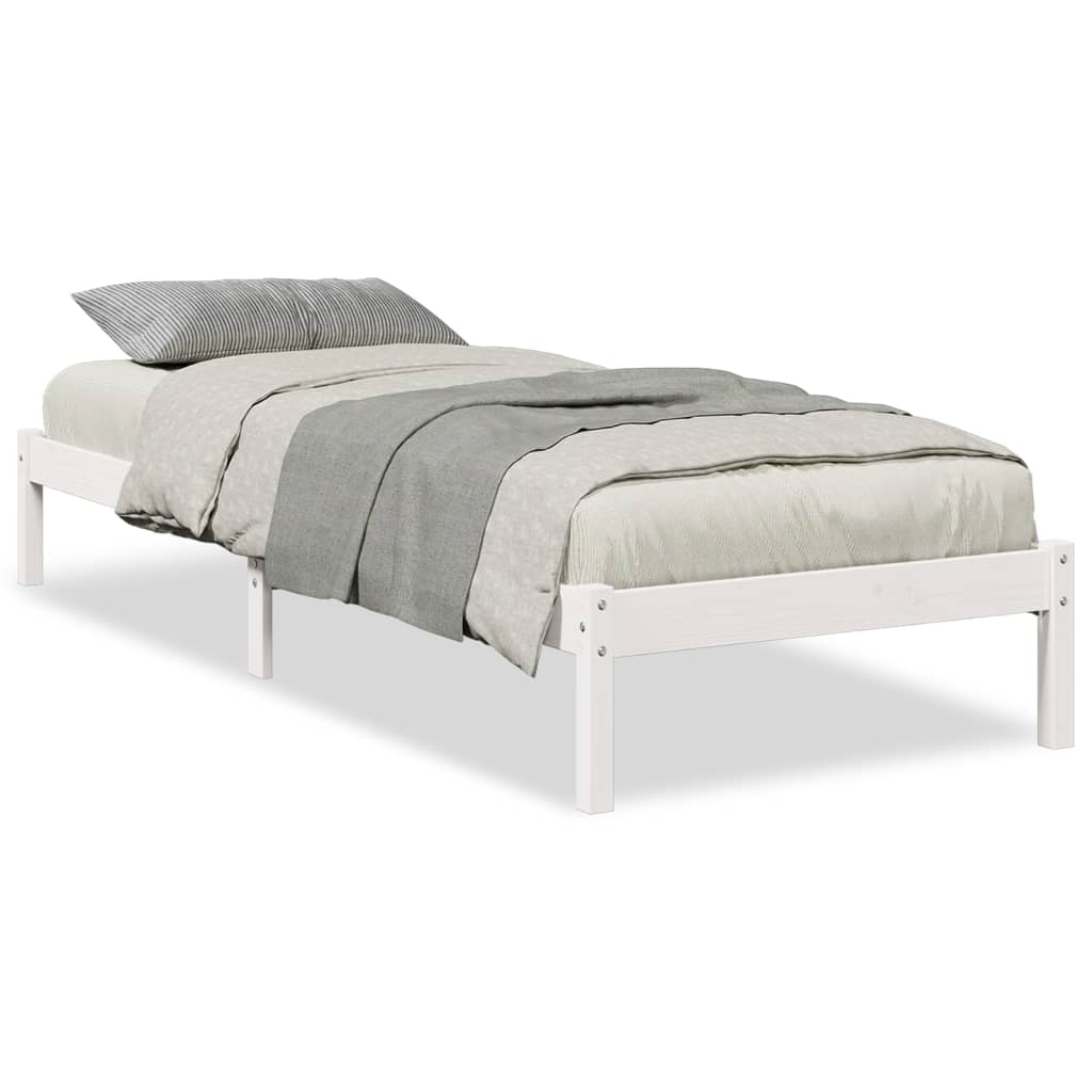 Letto Extra Lungo senza Materasso Bianco 90x220 cm in Pino | homemem39