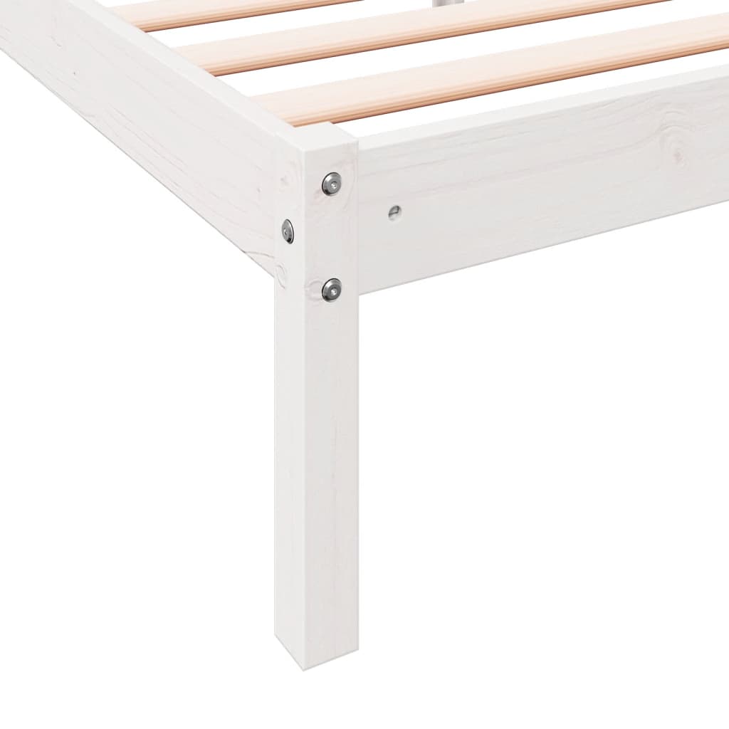 Letto Extra Lungo senza Materasso Bianco 90x220 cm in Pino | homemem39