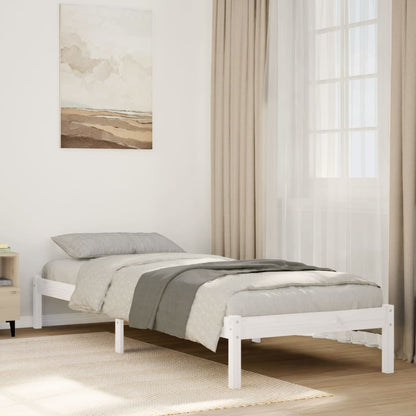 Letto Extra Lungo senza Materasso Bianco 90x220 cm in Pino - homemem39