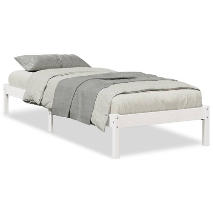 Letto Extra Lungo senza Materasso Bianco 100x220 cm in Pino - homemem39