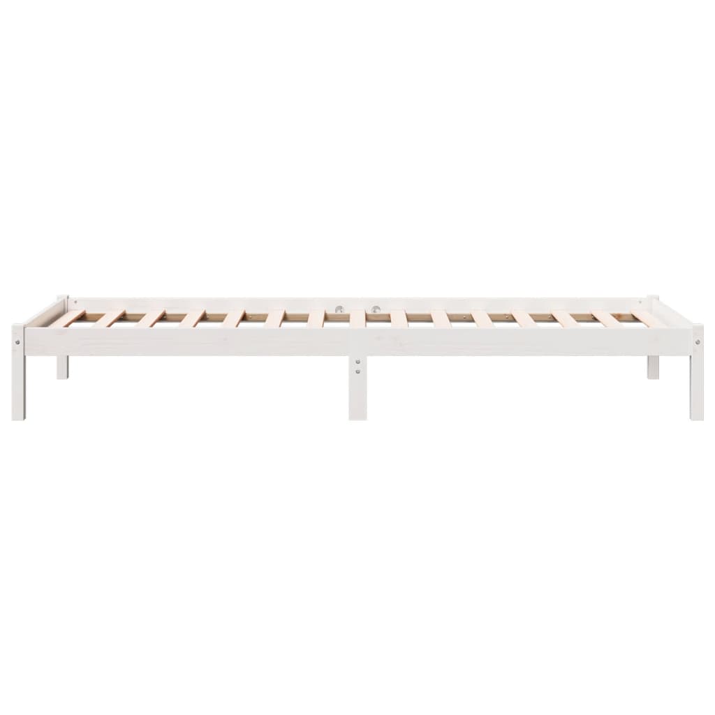 Letto Extra Lungo senza Materasso Bianco 100x220 cm in Pino - homemem39