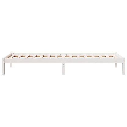 Letto Extra Lungo senza Materasso Bianco 100x220 cm in Pino - homemem39