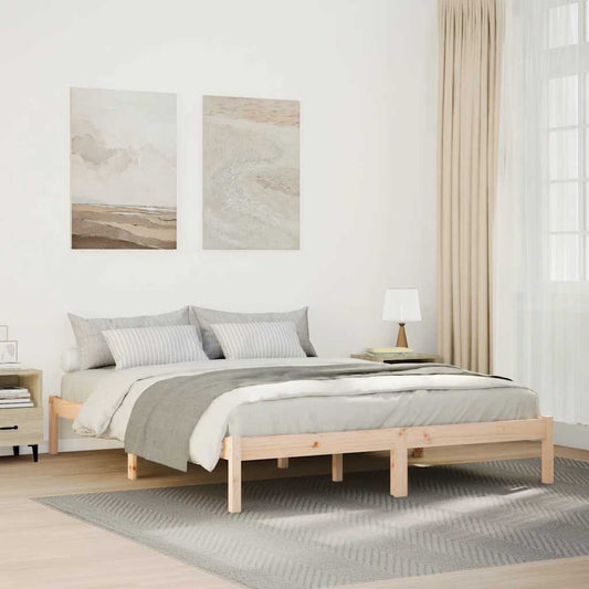 Letto Extra Lungo senza Materasso 140x220 cm in Legno di Pino