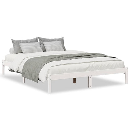 Letto Extra Lungo senza Materasso Bianco 140x220 cm in Pino | homemem39