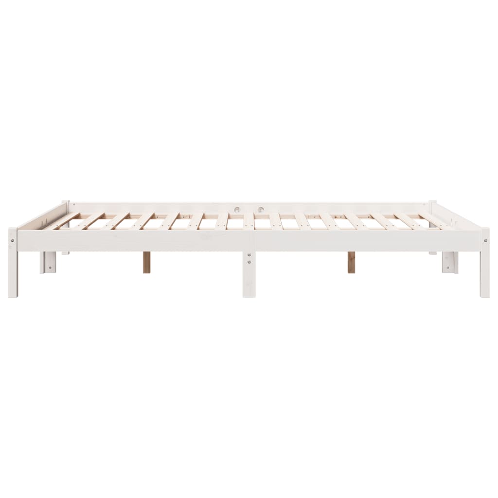 Letto Extra Lungo senza Materasso Bianco 140x220 cm in Pino | homemem39