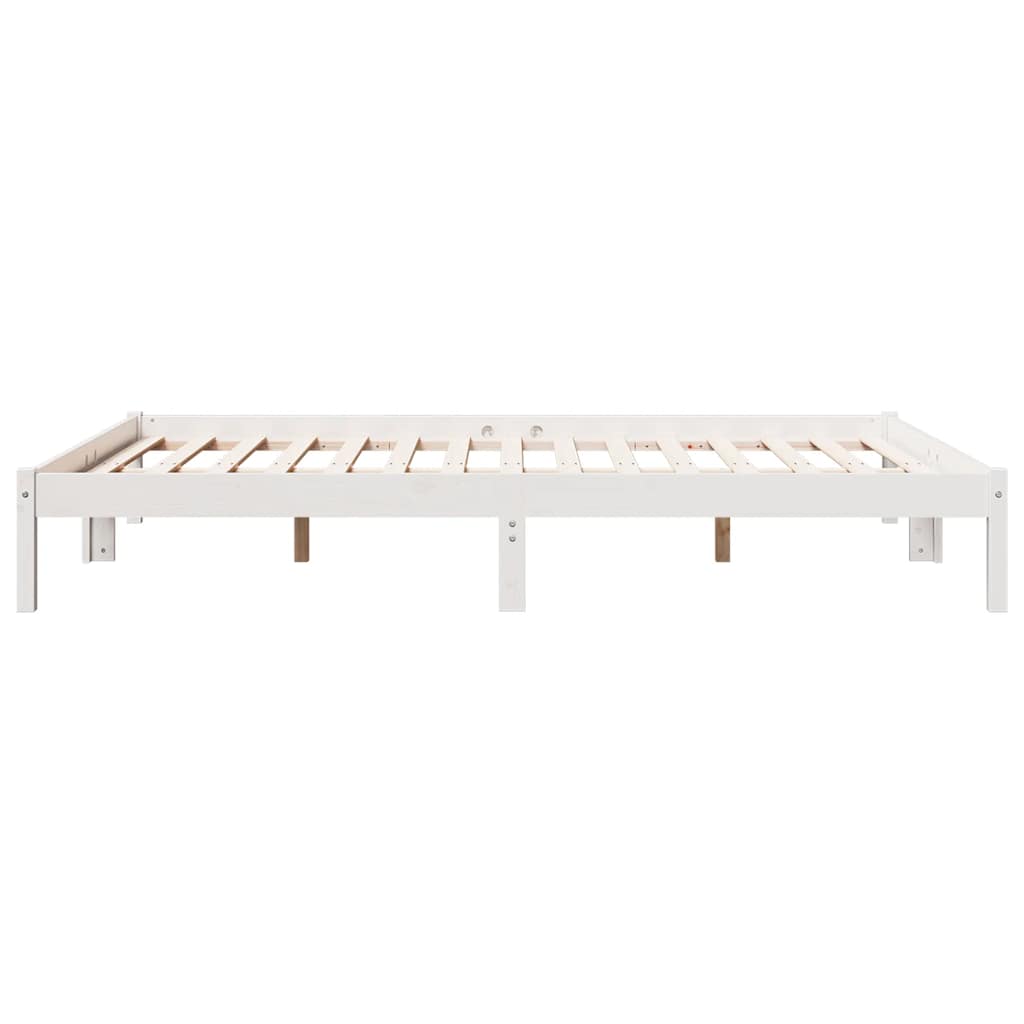 Letto Extra Lungo senza Materasso Bianco 140x220 cm in Pino