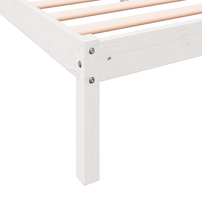 Letto Extra Lungo senza Materasso Bianco 140x220 cm in Pino | homemem39