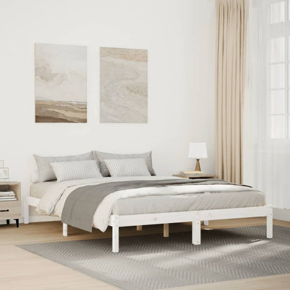Letto Extra Lungo senza Materasso Bianco 140x220 cm in Pino | homemem39