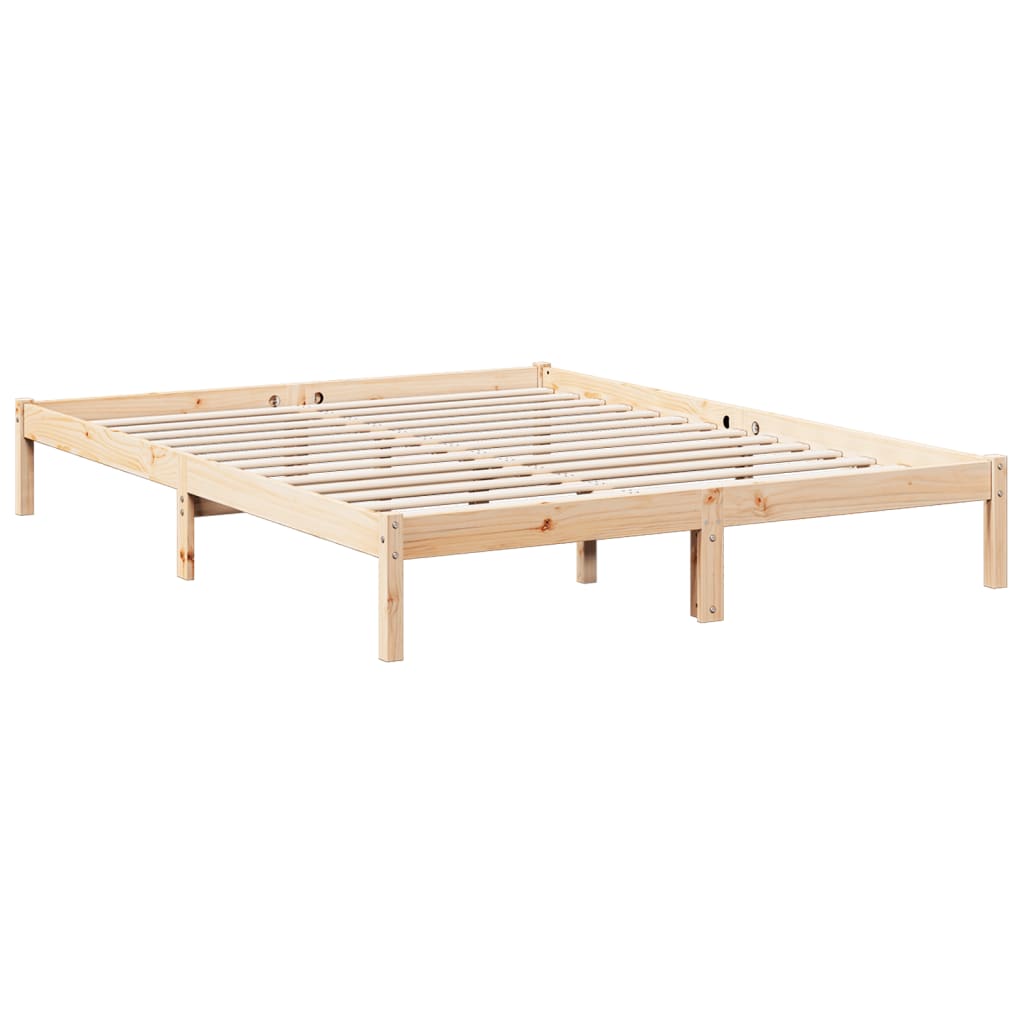 Letto Extra Lungo senza Materasso 160x220 cm in Legno di Pino - homemem39