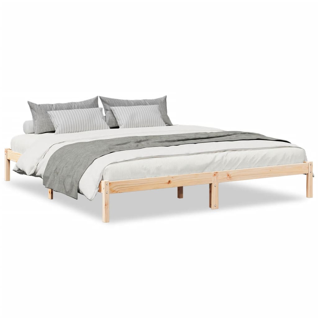 Letto Extra Lungo senza Materasso 180x220 cm in Legno di Pino - homemem39