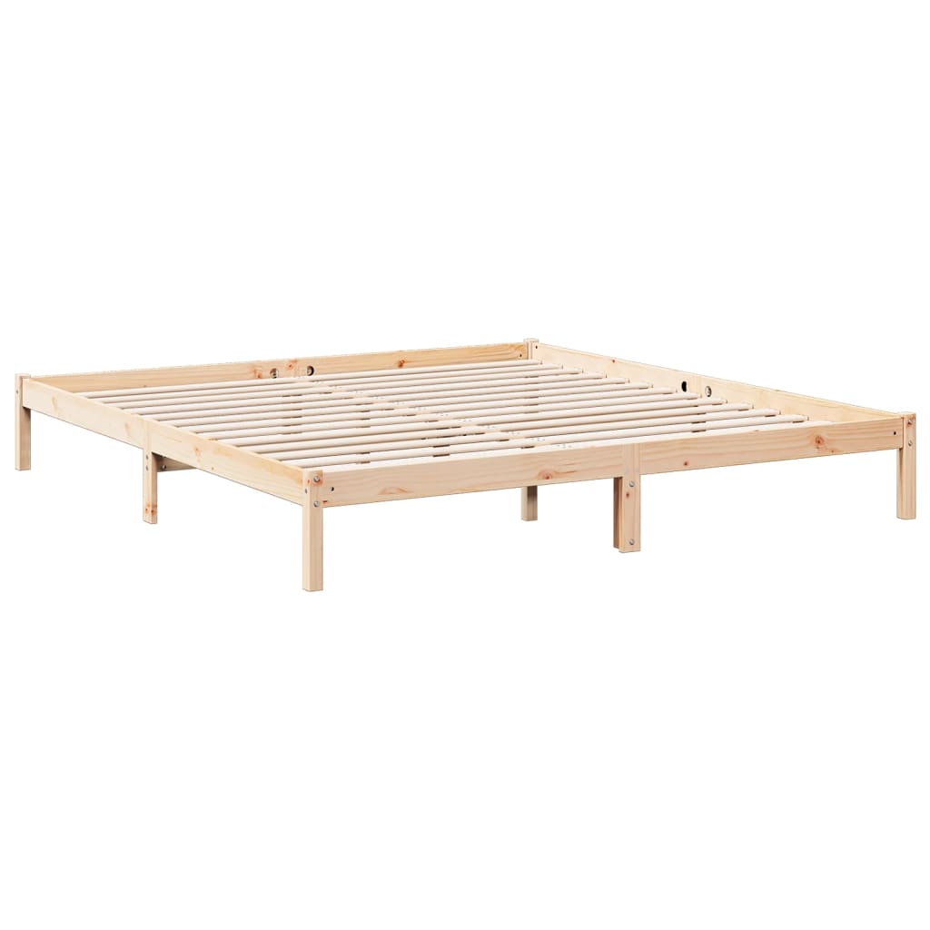Letto Extra Lungo senza Materasso 180x220 cm in Legno di Pino - homemem39