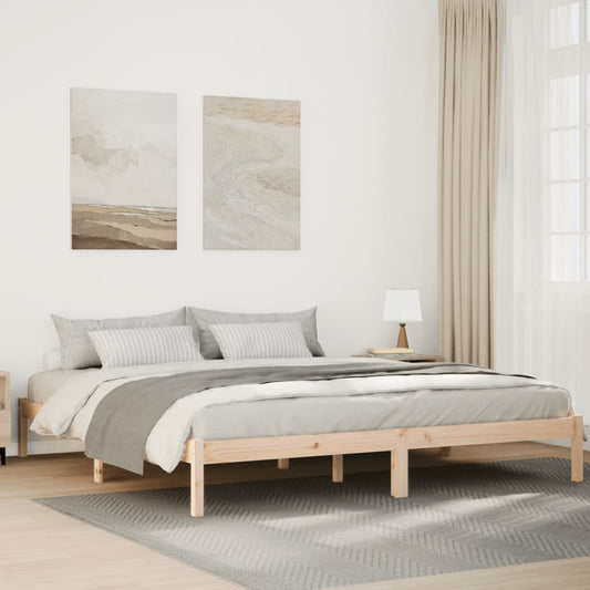 Letto Extra Lungo senza Materasso 180x220 cm in Legno di Pino - homemem39