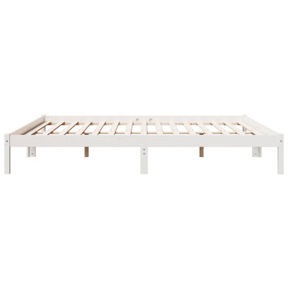 Letto Extra Lungo senza Materasso Bianco 180x220 cm in Pino | homemem39