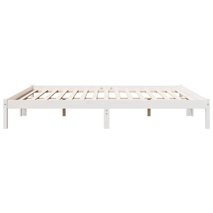 Letto Extra Lungo senza Materasso Bianco 180x220 cm in Pino