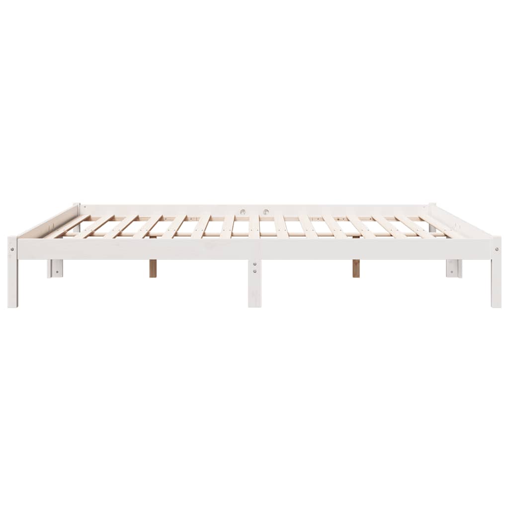 Letto Extra Lungo senza Materasso Bianco 200x220 cm in Pino