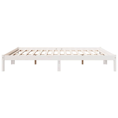 Letto Extra Lungo senza Materasso Bianco 200x220 cm in Pino