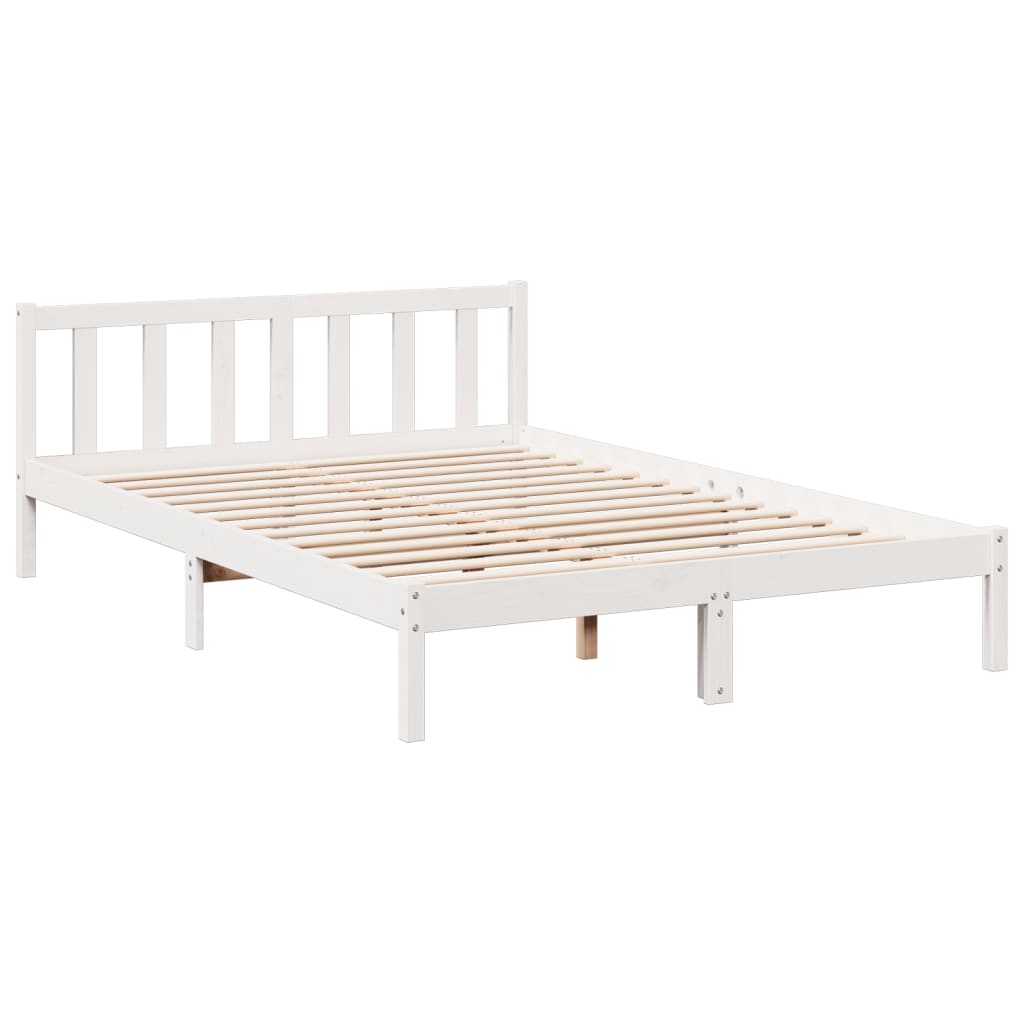 Letto Extra Lungo senza Materasso Bianco 180x200 cm in Pino - homemem39