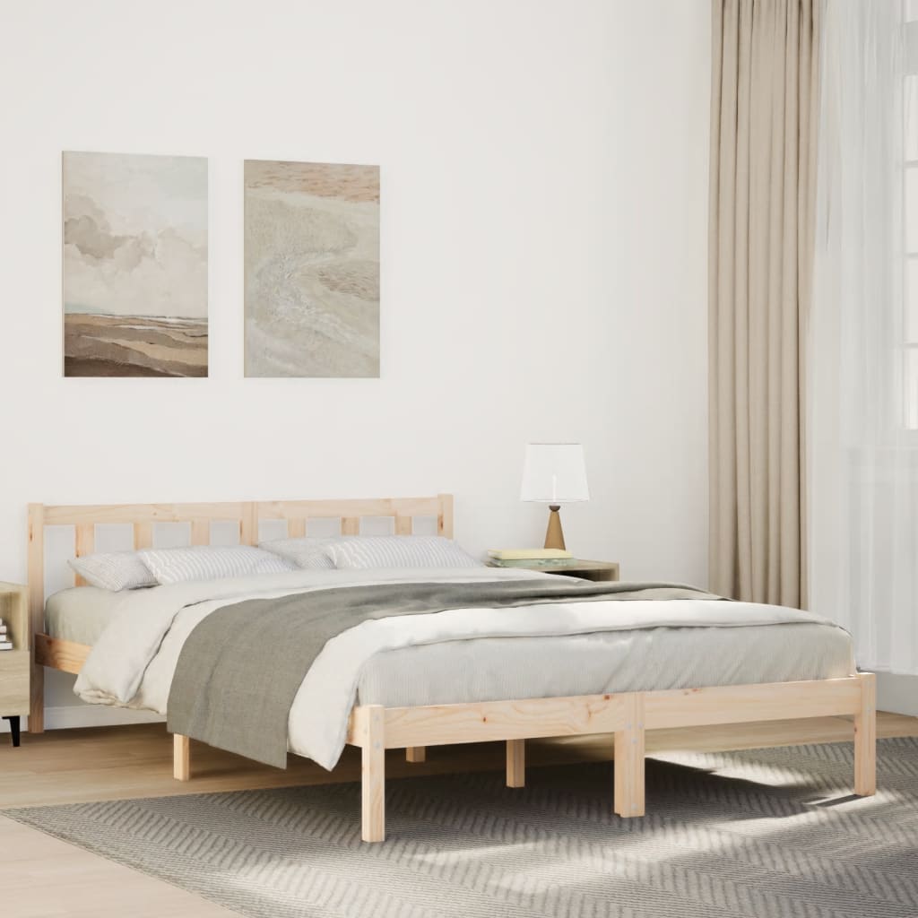 Letto Extra Lungo senza Materasso 160x210 cm in Legno di Pino | homemem39