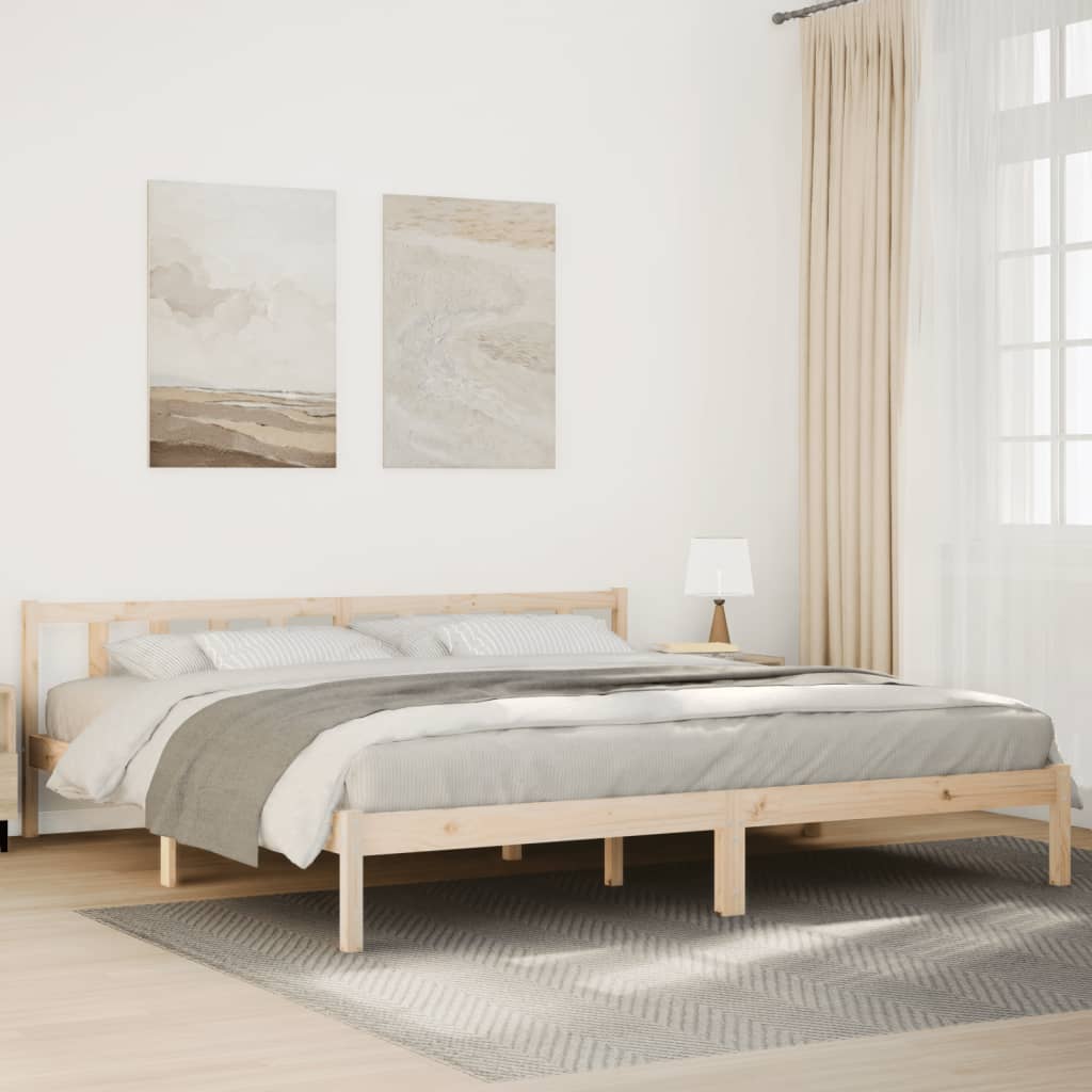 Letto Extra Lungo senza Materasso 180x210 cm in Legno di Pino - homemem39
