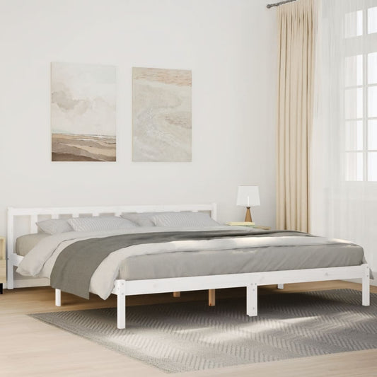Letto Extra Lungo senza Materasso Bianco 180x210 cm in Pino | homemem39