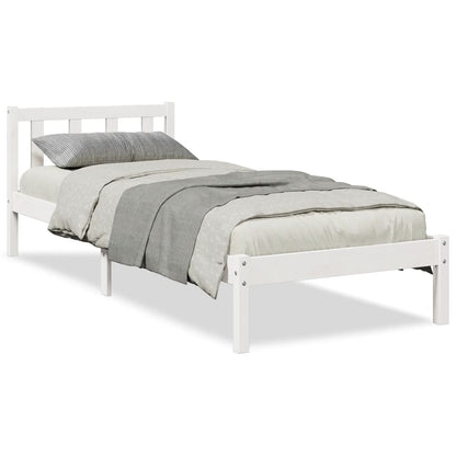 Letto Extra Lungo senza Materasso Bianco 100x220 cm in Pino - homemem39
