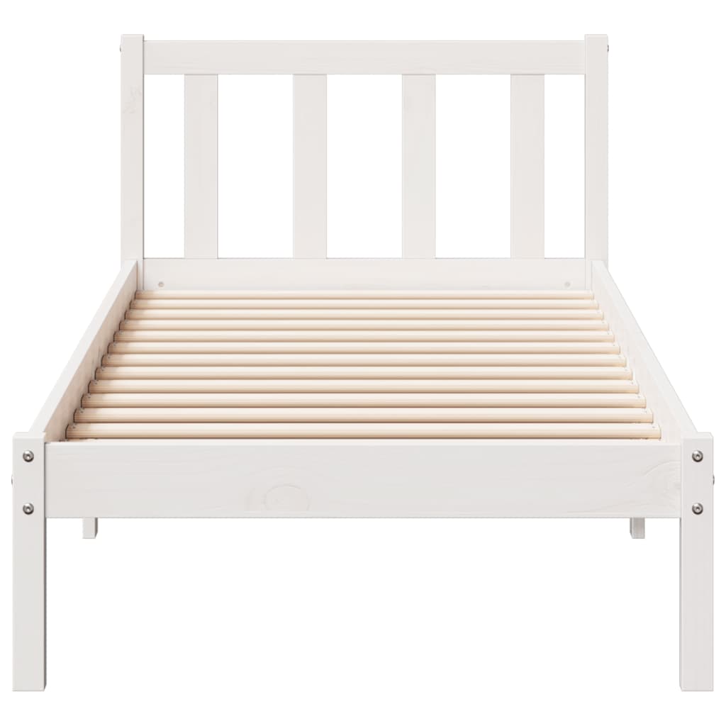 Letto Extra Lungo senza Materasso Bianco 100x220 cm in Pino | homemem39