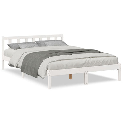 Letto Extra Lungo senza Materasso Bianco 140x220 cm in Pino | homemem39