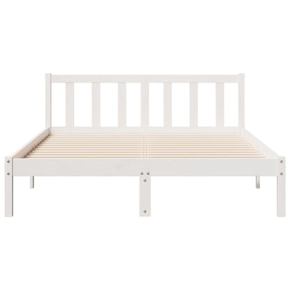 Letto Extra Lungo senza Materasso Bianco 140x220 cm in Pino