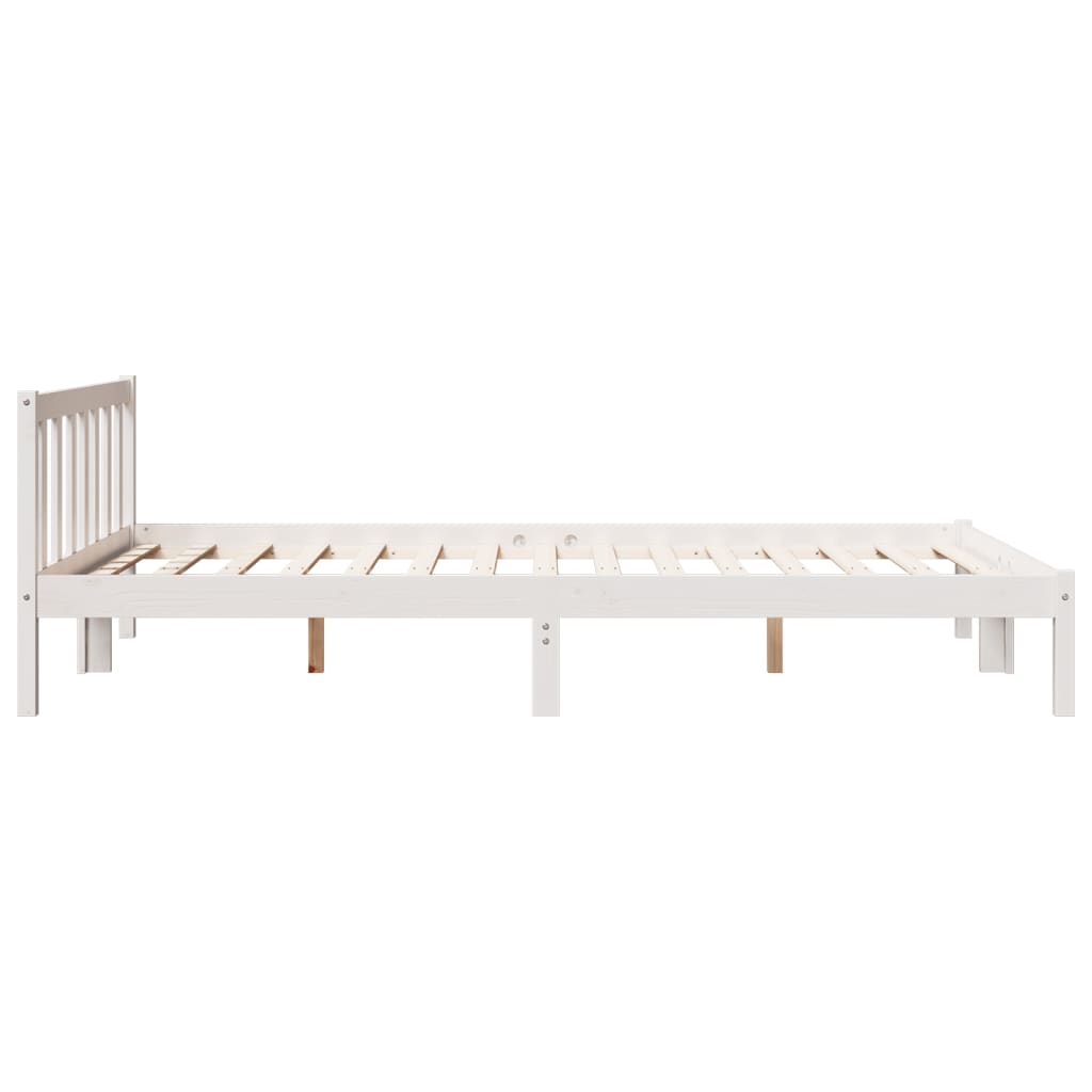 Letto Extra Lungo senza Materasso Bianco 140x220 cm in Pino