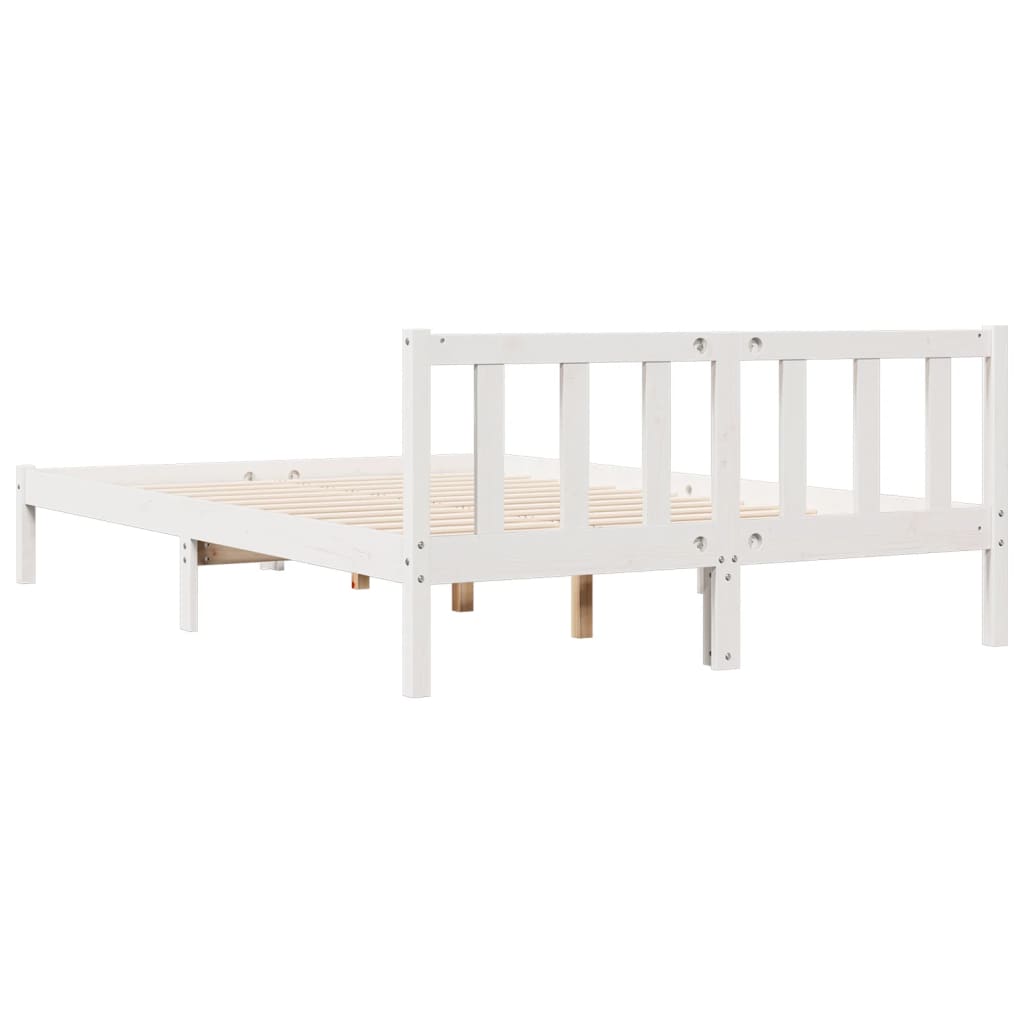 Letto Extra Lungo senza Materasso Bianco 140x220 cm in Pino
