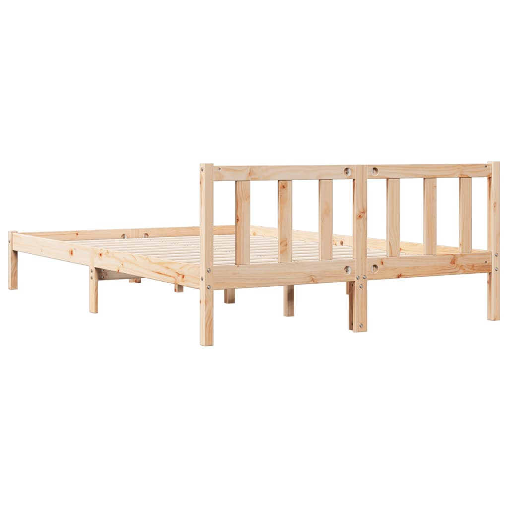 Letto Extra Lungo senza Materasso 160x220 cm in Legno di Pino - homemem39