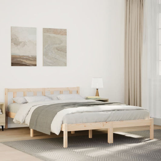 Letto Extra Lungo senza Materasso 160x220 cm in Legno di Pino - homemem39