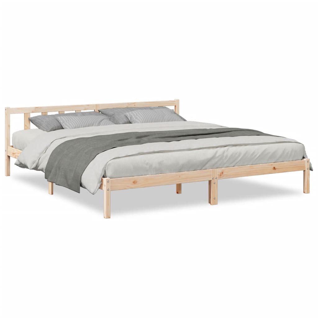 Letto Extra Lungo senza Materasso 180x220 cm in Legno di Pino