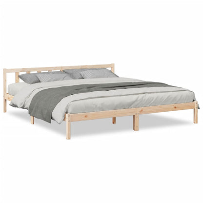 Letto Extra Lungo senza Materasso 180x220 cm in Legno di Pino