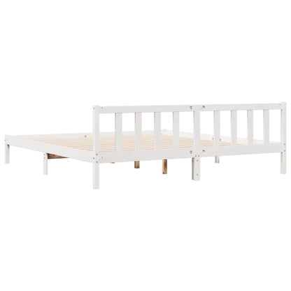 Letto Extra Lungo senza Materasso Bianco 180x220 cm in Pino | homemem39