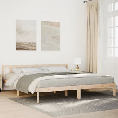 Letto Extra Lungo senza Materasso 200x220 cm in Legno di Pino - homemem39