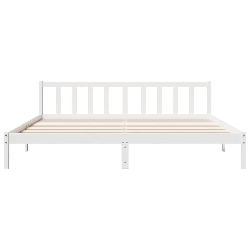 Letto Extra Lungo senza Materasso Bianco 200x220 cm in Pino | homemem39